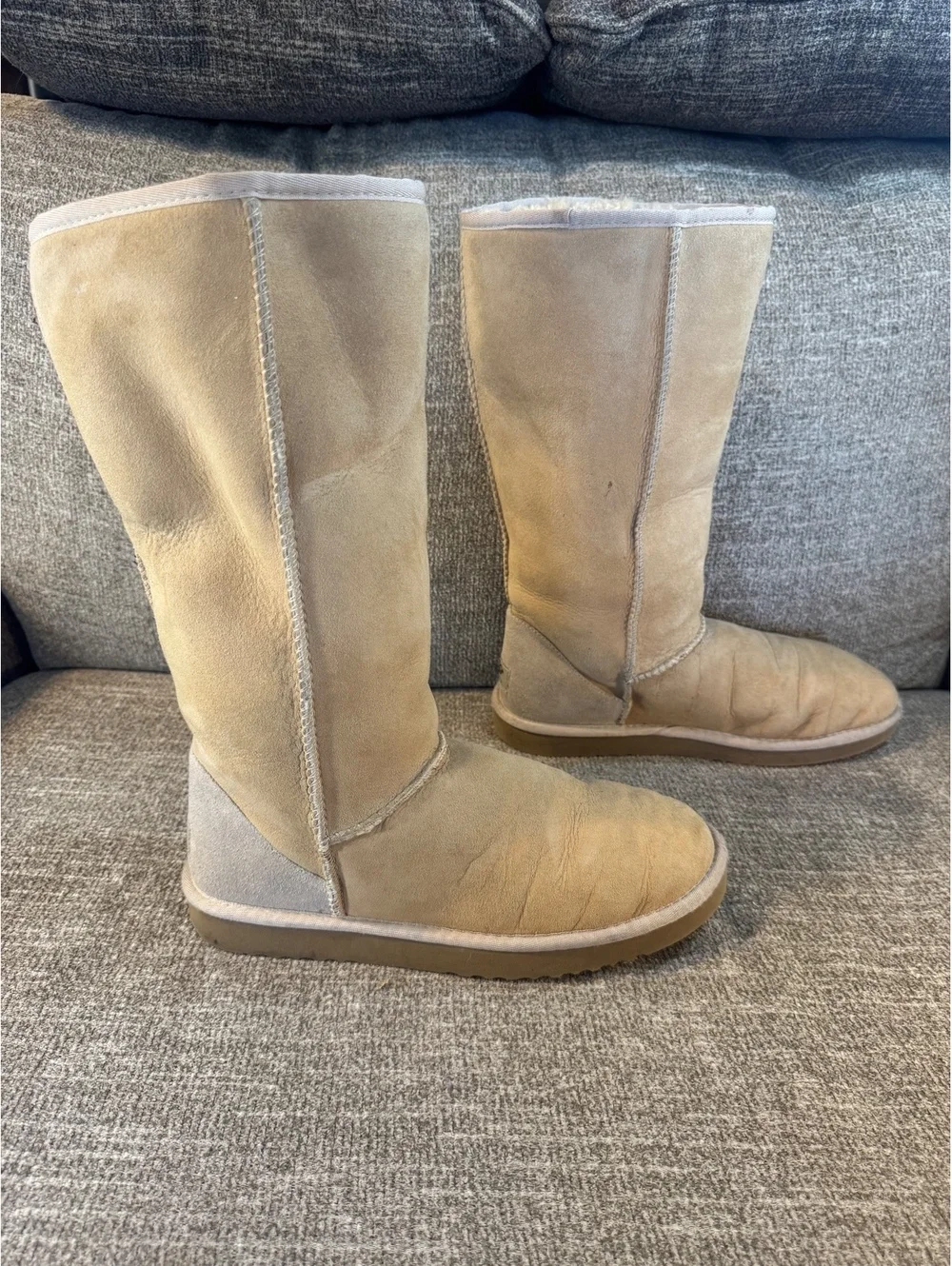 UGG Australia Classic Tall Suede Boots Sand Beige 5815 Vintage Women's Size 10
